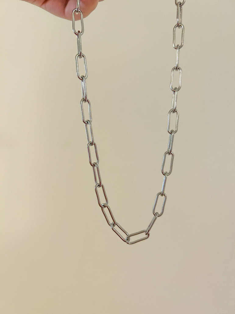 Silver PaperClip Necklace