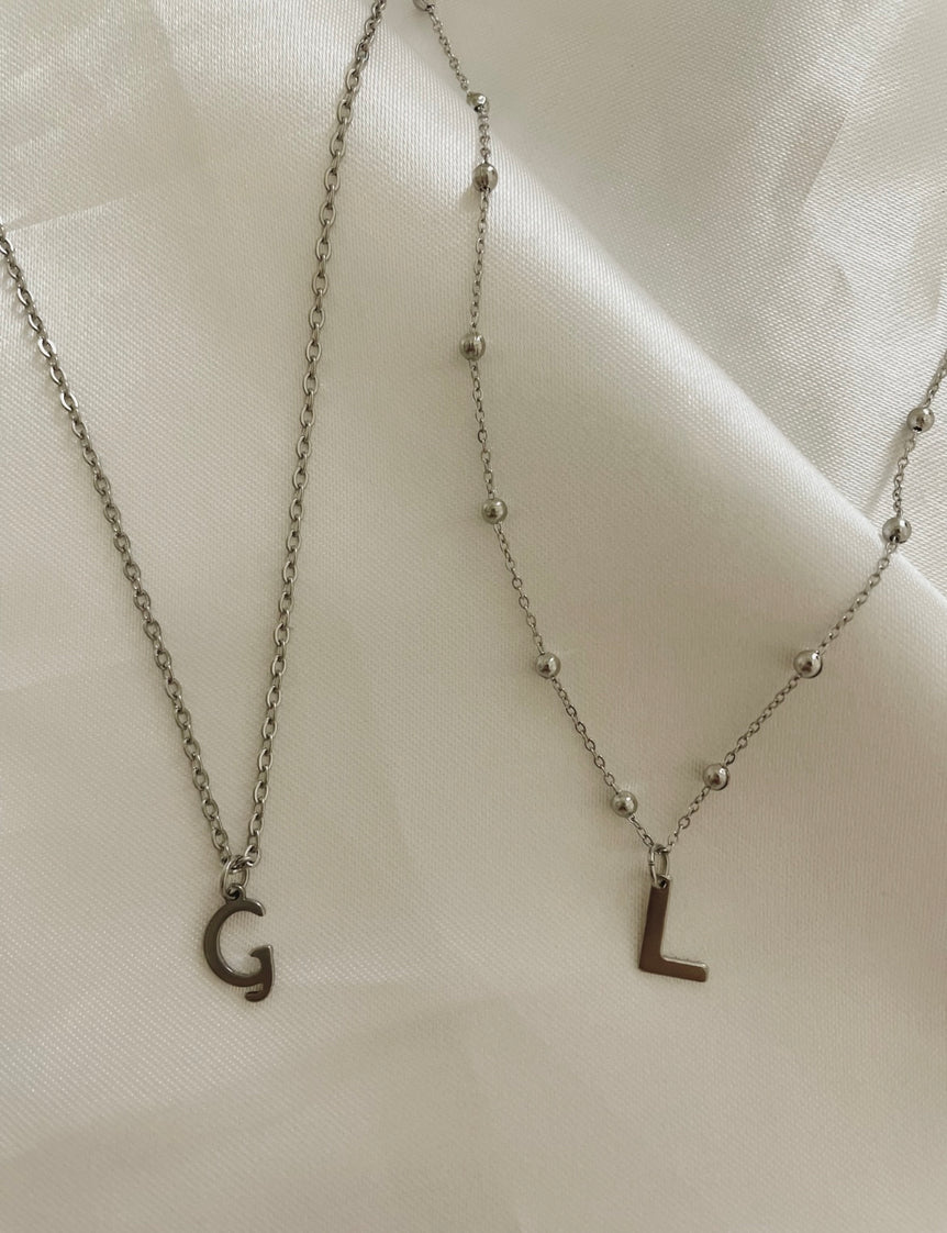 Silver Initial Necklace