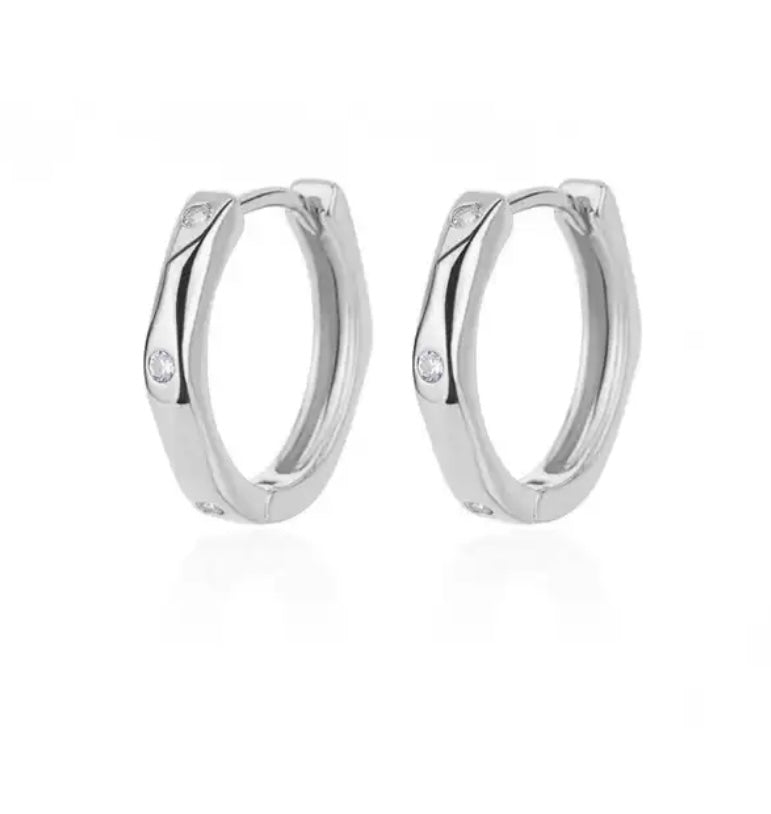 Silver Shiny Hoops