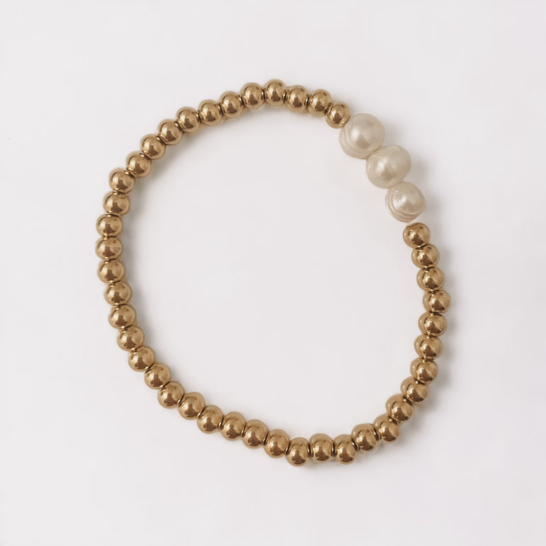 Gold Bead Elastic Bracelets