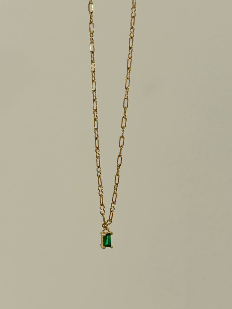 Green Rectangle Necklace