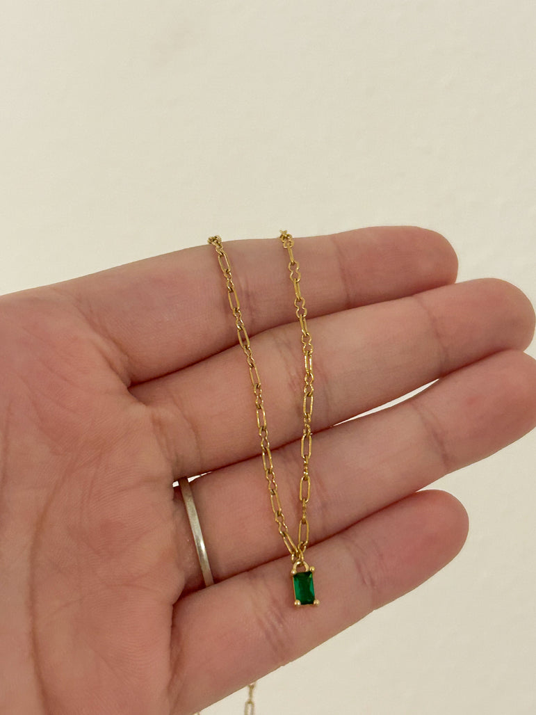 Green Rectangle Necklace